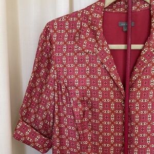 Vintage repro Ann Taylor silk shirt dress with self petticoat and pleated skirt